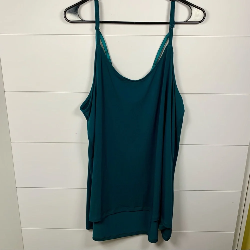 Torrid Tops LOT‎ OF 2 Tank Plus Size 4X Green Bling Cami Black Sheer Long Sleeve